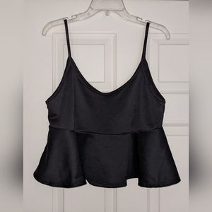 Plus Black Peplum Crop Top XXL